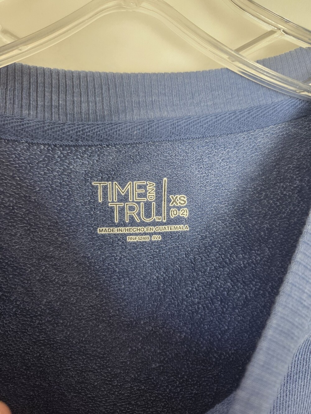NEW Time & Tru Sweatshirt Oversized Cottage Blue XS Comfy Crewneck Casual Women - Picture 4 of 6